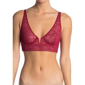 NEW Intimately Free People Tameeka Underwire Lace Bra Berry Women's Size M Red